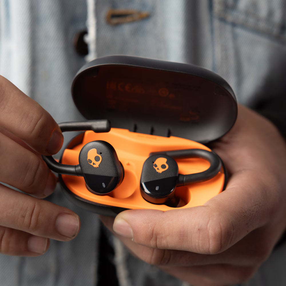 Casti SKULLCANDY Push Play Active S2PPW-S749, True Wireless, Bluetooth, In-Ear, Microfon, Black/Orange