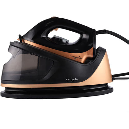 Statie de calcat MYRIA MY4559, 2250W, 60g/min, 1.1l, talpa ceramica, negru-auriu