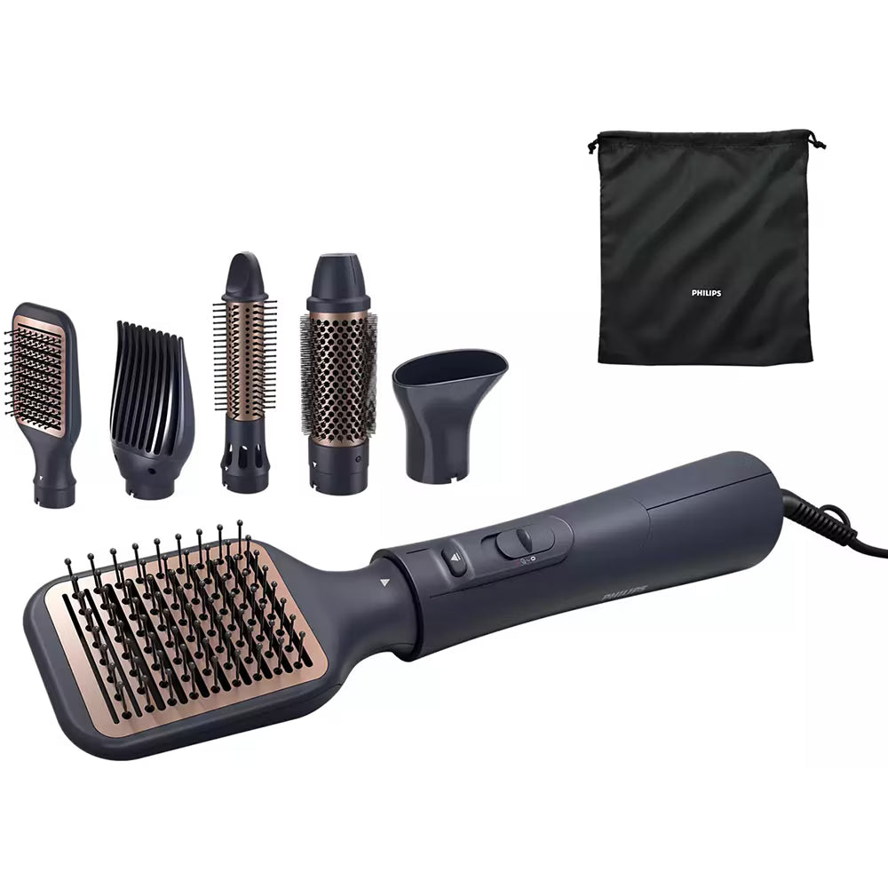 Perie cu aer PHILIPS Series 5000 BHA530/00, 1000W, 3 trepte de temperatura, invelis Ceramic, negru