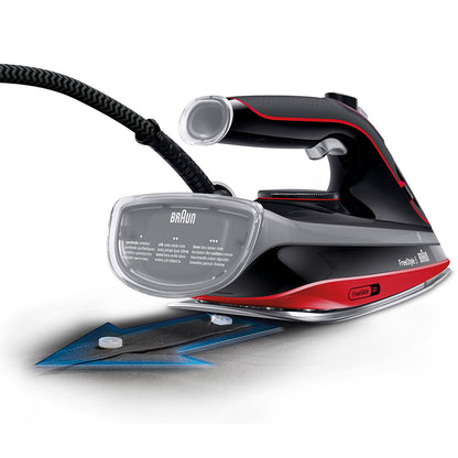 Fier de calcat BRAUN FreeStyle 5 SI5057RD, 2700W, 220g/min, 300ml, talpa SuperCeramic, rosu-negru